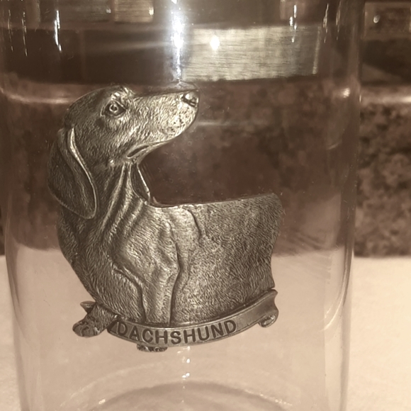 Mason Jar with Dachshund Dog Metal Design Seals about 7 inch high - Picture 3 of 4